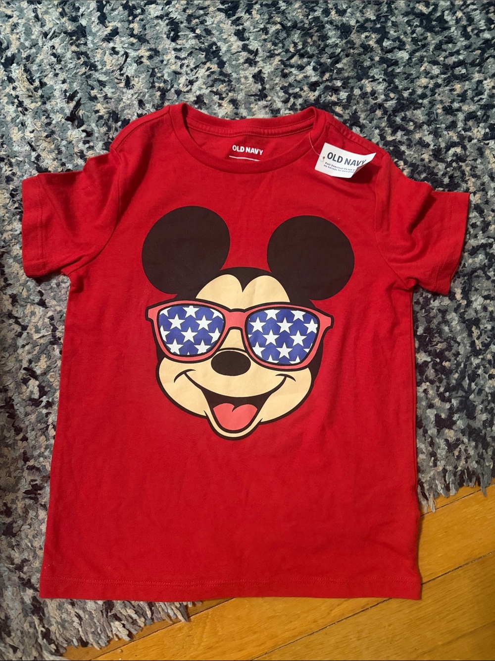 Old Navy Red Mickey Mouse Sunglasses Graphic Tee